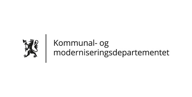 vektorisert logo Kommunal- og moderniseringsdepartementet